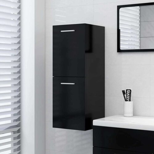 vidaXL Kupaonski ormarić crni 30 x 30 x 80 cm od iverice Cijene