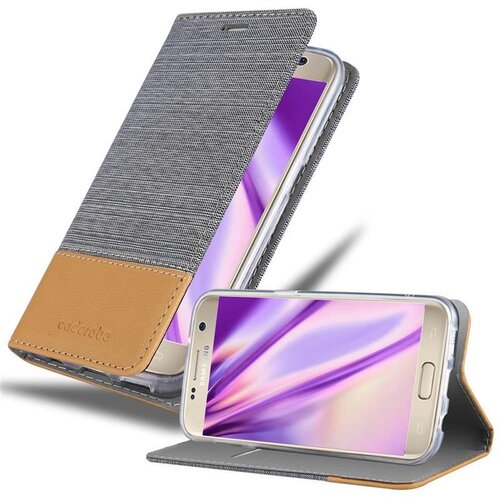 Cadorabo Ohi&scaron;je, združljiv s Samsungom v svetlo sivo rjavi barvi - za&scaron;čitni pokrov z magnetnim zapiranjem, stoječo funkcijo in režo za kartico, (20570509) Cene