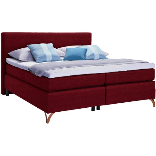 Esposa postelja boxspring 160 cm x 200 cm , tekstil rdeča Slike