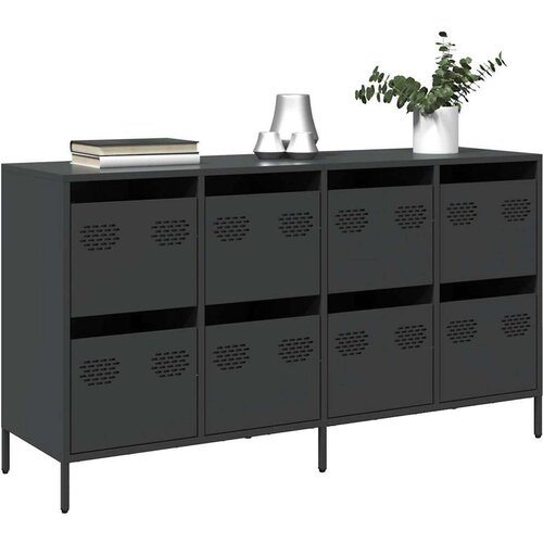 vidaXL Komoda črna 135x39x73,5 cm hladno valjano jeklo Cene