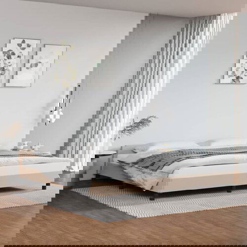 VidaXL Okvir za krevet s uzglavljem cappuccina 200x200 cm umjetna koža Slike