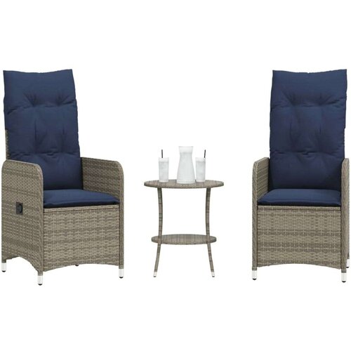  Vrtne stolice s naslonom 2 kom sa stolom sive boje poli ratan Cijene