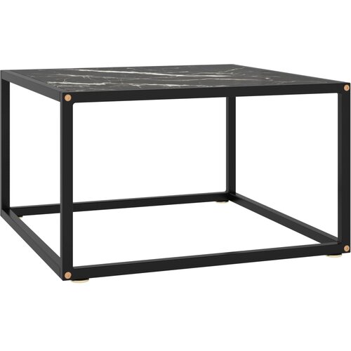  Stolić za kavu crni s crnim mramornim staklom 60 x 60 x 35 cm Cene