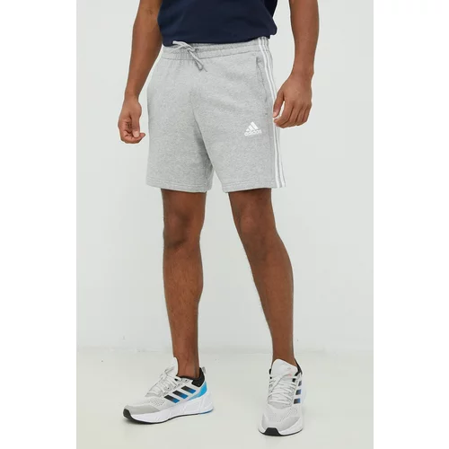 Adidas Bombažne kratke hlače moški, siva barva