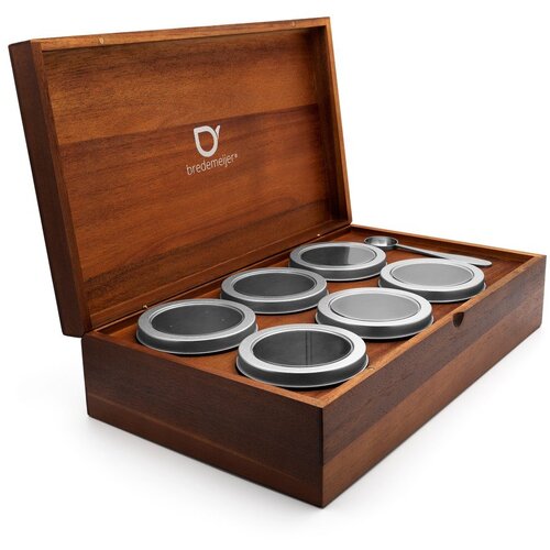 Bredemeijer Tea Box with 6 round canisters + tea measure 184101 Cijene