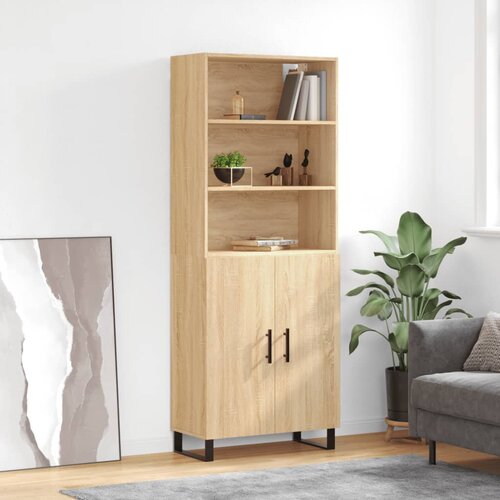 vidaXL Visoka komoda sonoma hrast 69,5x34x180 cm inženirski les Cene