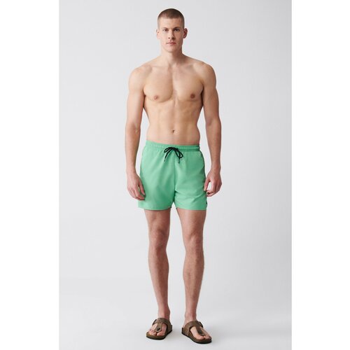 Avva Men's Light Green Quick Dry Standard Size Flat Swimwear Marine Shorts Slike