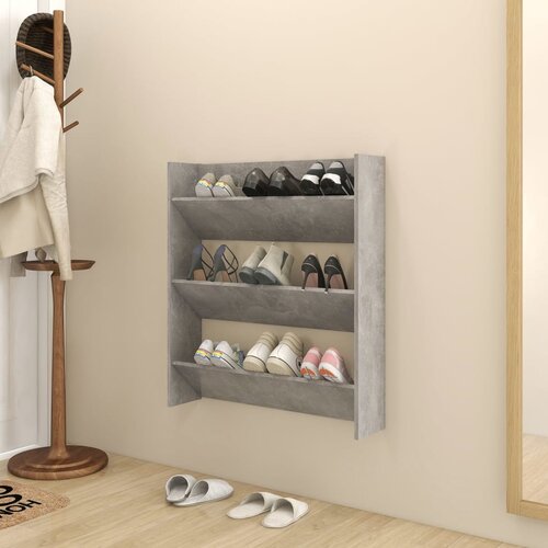 vidaXL Zidni ormarić za cipele siva boja betona 80x18x90 cm od iverice Cijene