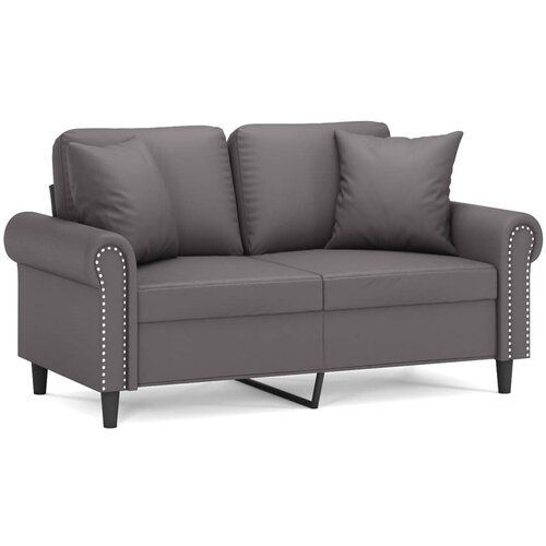 Maison Chic kavč - Sofa - Kanape dvosed z okrasnimi blazinami siv 120 cm umetno usnje, (21727608) Slike