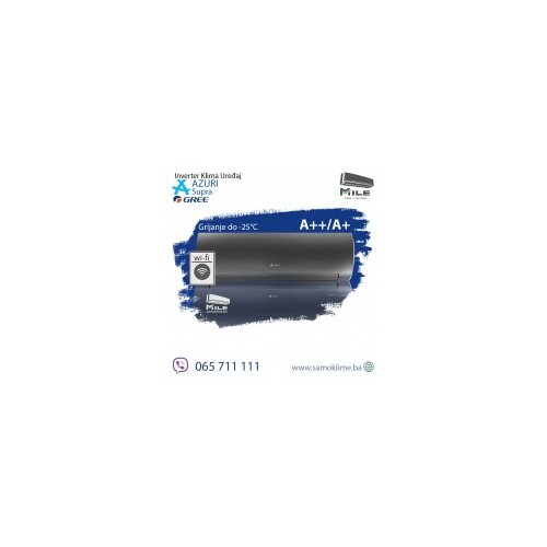 Azuri Supra crna -WO50VG inverter klima uređaj 18 -25&amp;deg;C Slike