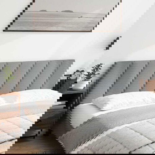 Maison Chic Posteljno vzglavje - Vzglavna omarica - Vzglavna stranica svetlo siva 160 cm blago, (21703961) Cene