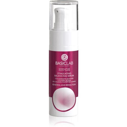 BasicLab Cosmetology Esteticus spodbujajoči serum za poenoten odtenek kože 0.5% Adapalene Acid Ester, 10% Collagen Polypeptide Complex, 0.5% PDRN 30 m Slike