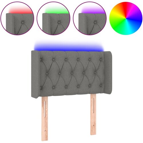 Maison Chic led posteljno vzglavje - vzglavna omarica - nočna omarica temno sivo 83x16x78/88 cm blago, (21712261) Slike