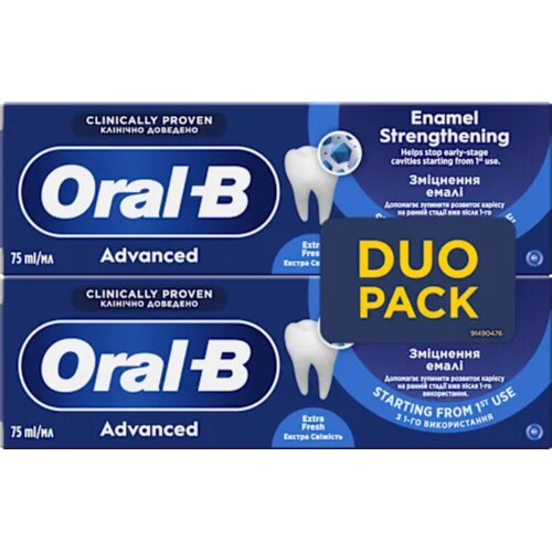Oral-b Advanced Enamel Strengthening zobna pasta za krepitev zobne sklenine Extra Fresh 2x75 ml Cene