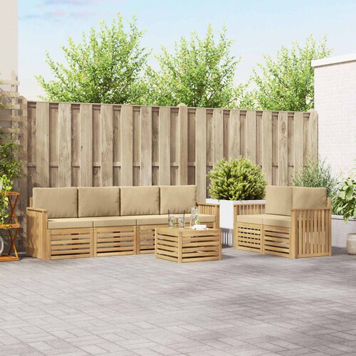  Set vanjskih sofa 7 kom. Bijela i bež Poliester 59 x 59 x 37 cm Cene