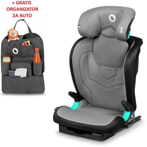 Lionelo Autosjedalica NEAL i-Size siva + organizator, ISOFIX, 100–150 cm, (5903771700498) Cijene