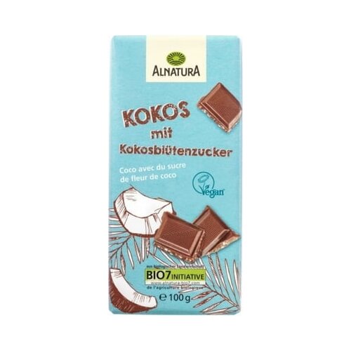 Alnatura Bio čokolada s kokosom i šećerom kokosovog cvijeta - 100 g Cene