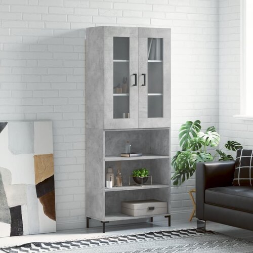 vidaXL Visoka komoda betonsko siva 69,5x34x180 cm inženirski les Cene