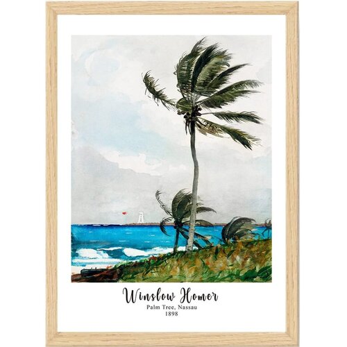 Wallity Plakat z okvirjem 55x75 cm Winslow Homer &amp;ndash; Wallity Slike