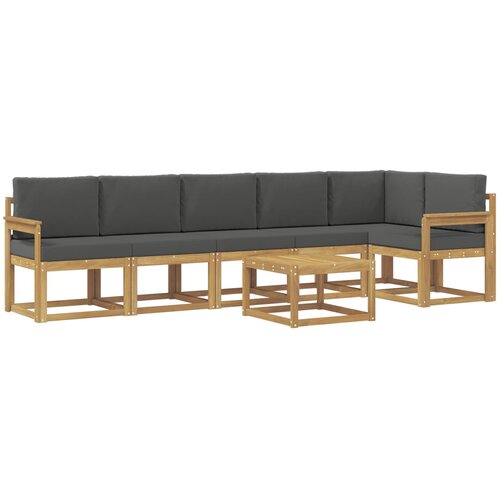 vidaXL Zunanja garnitura za sedenje 7 pcs Bela in antracit Poliester, (5000281471) Cene