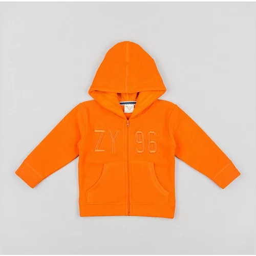 Zippy Otroška mikica oranžna barva, s kapuco
