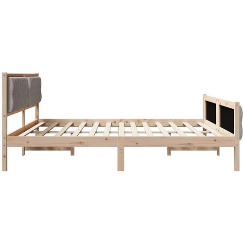  Okvir za krevet Sivo-smeđa 200 x 200 cm tkanina Slike