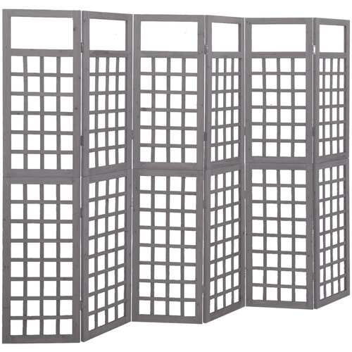 Furnova 6-delni paravan/mreža iz lesa jelke sive barve 242,5x180 cm, (21929718) Slike