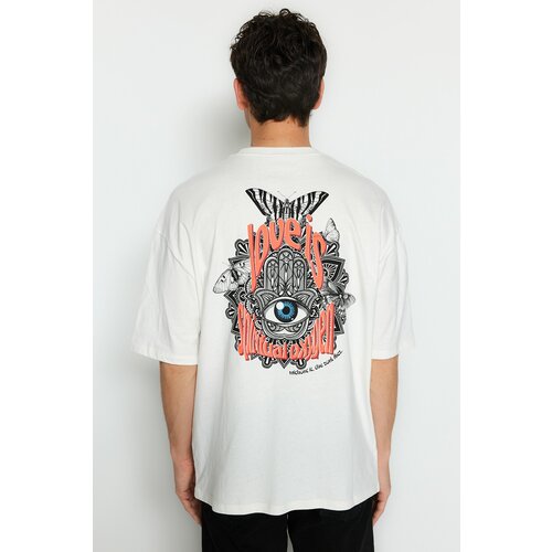 Trendyol T-Shirt - Ecru - Oversize Slike