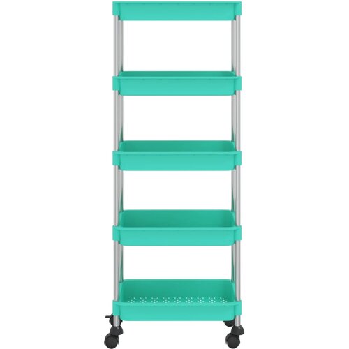  Kuhinjska kolica s 5 razina tirkizna 42x29x128 cm željezo i ABS Slike