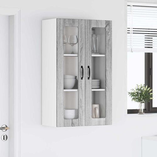  Zidni stakleni ormarić Lucca Siva sonoma 60 x 31 x 100 cm Slike