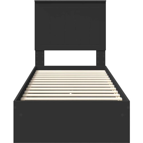  Krevet s od storage Crna 75 x 190 cm Konstruirano drvo Slike