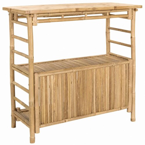  Vanjski bar stol i stolice 3 kom. 2-sjedala Prirodna Bambus Smeđa 110 x 55 x 105 cm Slike