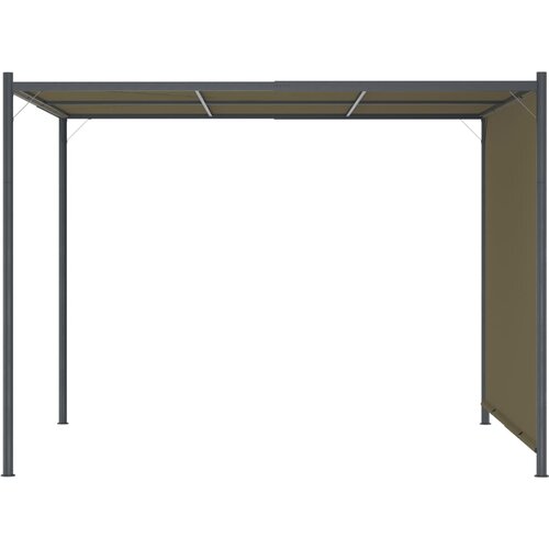  Vrtna pergola s pomičnim krovom 3 x 3 m smeđe-siva 180 g/m&amp;sup2; Slike