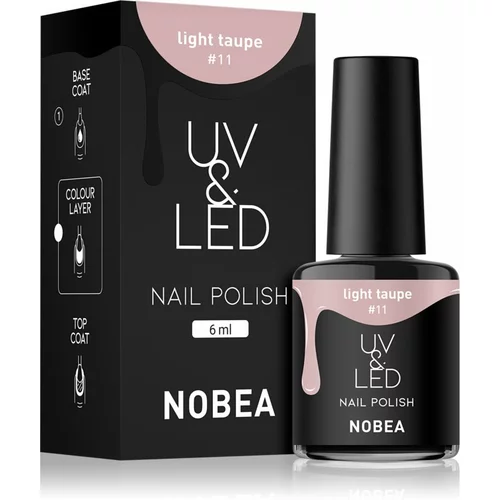 NOBEA UV & LED Nail Polish gel lak za nokte s korištenjem UV/LED lampe sjajni nijansa Light taupe #11 6 ml