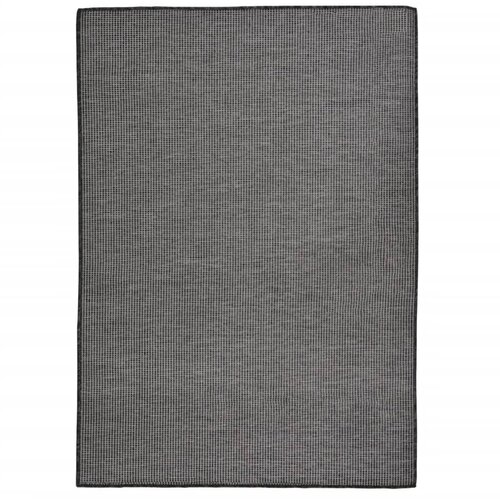 VidaXL Vanjski tepih ravnog tkanja 140 x 200 cm sivi Slike