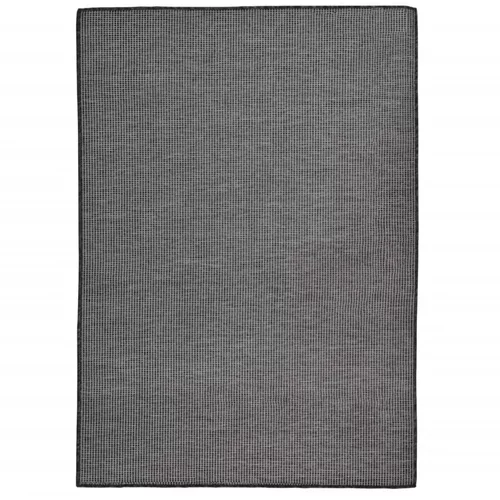 vidaXL zunanja preproga ploščato tkanje 140x200 cm siva