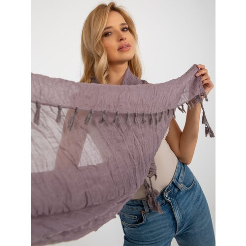 Fashion Hunters Dark purple pleated scarf with fringe Cijene