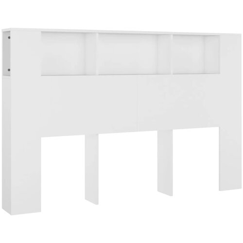 Maison Chic vzglavna omarica - nočna omarica - posteljna omarica bela 160x18,5x104,5 cm, (21705334) Slike