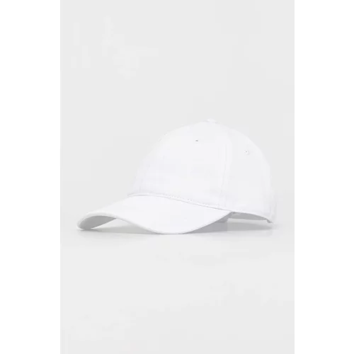 Lacoste Bombažna bejzbolska kapa bela barva