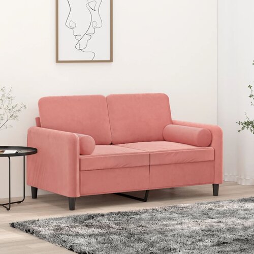 vidaXL Okrasna blazina 2 kosa roza Ø15x50 cm žamet Cene