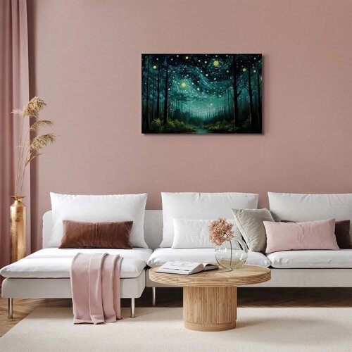  Slika - Starry night - a contemporary version of Van Gogh\&amp;#039;s night sky 30x20 Na talijanskom platnu Slike