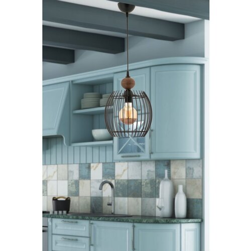Opviq lillian wood - black, natural blacknatural chandelier Slike