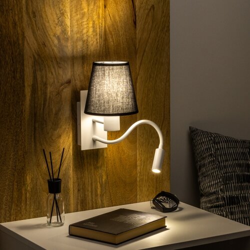  Brilagi - LED zidna lampa NUBILA 1xE27/25W/230V + LED/3W bela/crna Slike