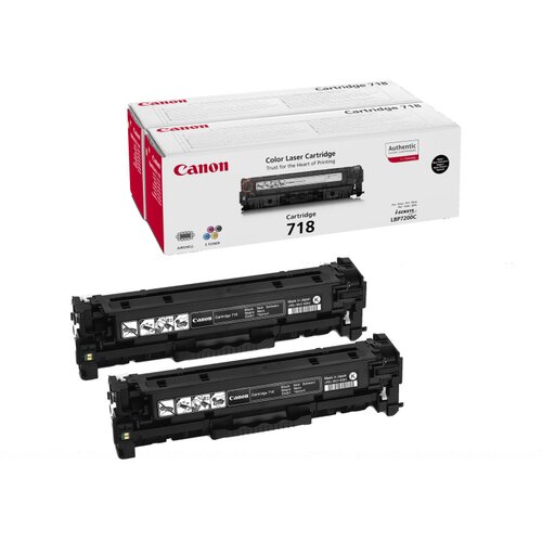 Canon Komplet tonerjev CRG-718BK (2662B005) (črna), dvojno pakiranje, original Slike