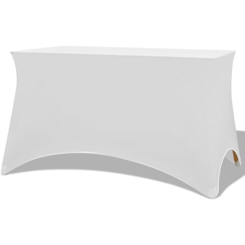 vidaXL Raztegljiva Prevleka za Mizo 2 kosa 120x60,5x74 cm Bela Cene