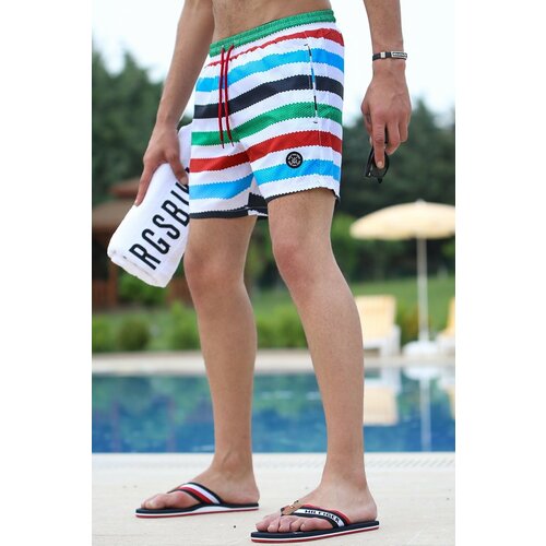 Madmext Swim Shorts - Burgundy - Color block Slike