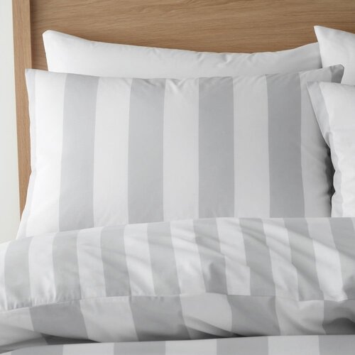 Catherine Lansfield Bijela/siva posteljina za bračni krevet/za produženi krevet 230x220 cm Cove Stripe &amp;ndash; Slike