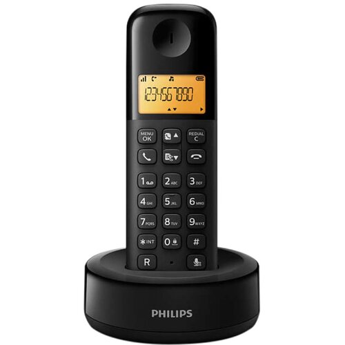 Philips fiksni bežični telefon D160 ekran 1.6inc, black Slike