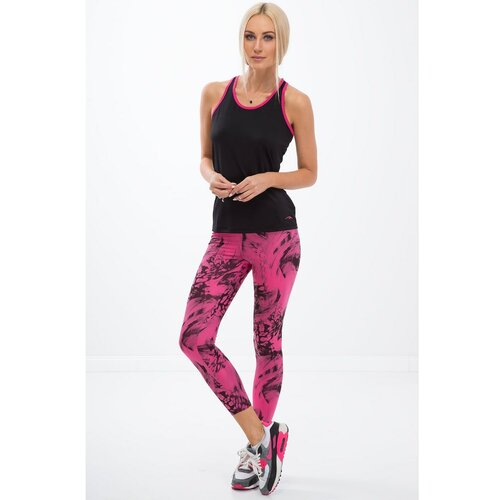 Fasardi Pink leggings with black patterns Slike