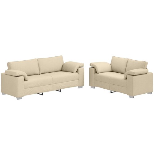 VidaXL Zunanji Kavč Set 2 Krem Poliester Težka konstrukcija, (22054412) Slike